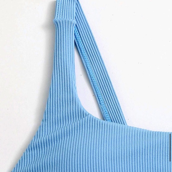 Light Blue Ribbed Bikini - Picture 4 of 5